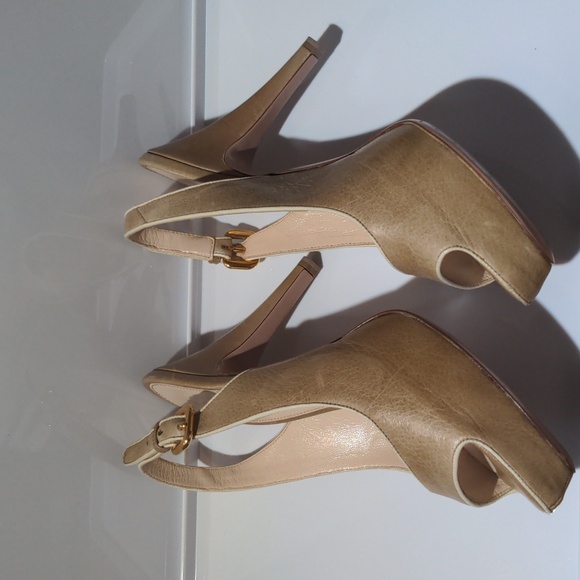 PRADA Nude Peep-toe Heels - Picture 9 of 10